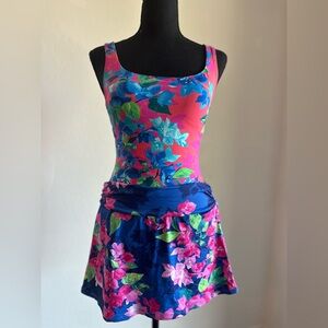 Tommy Bahama Printed one-piece swimsuit + skirt